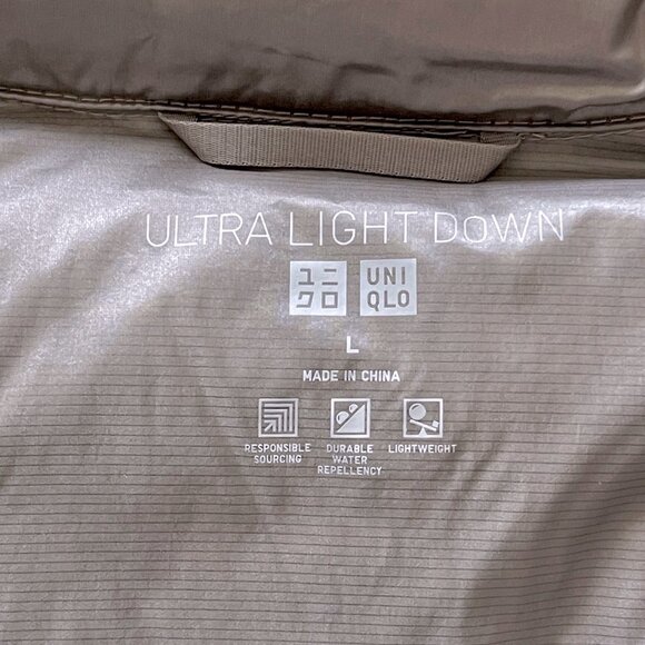 Uniqlo Ultra Light Down Shiny Puffer Jacket in Gray Size Large - Picture 7 of 12